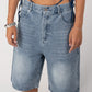 Distressed Logo Jorts - Blue