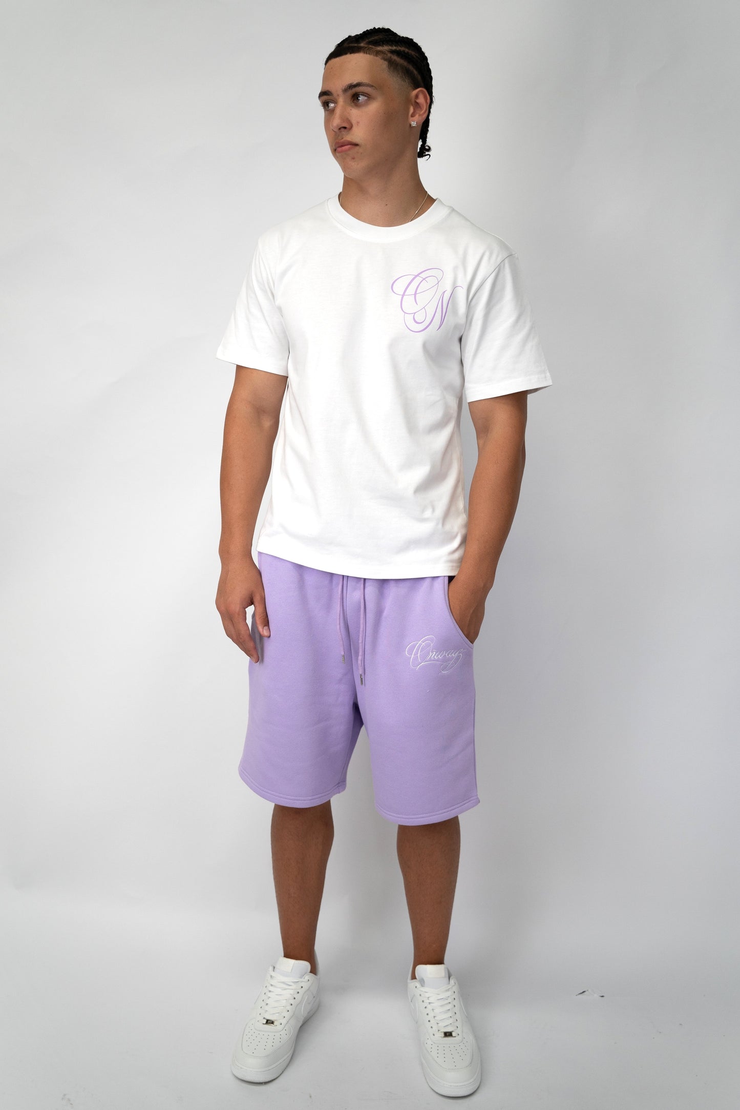 Caligraphy Shorts - Purple