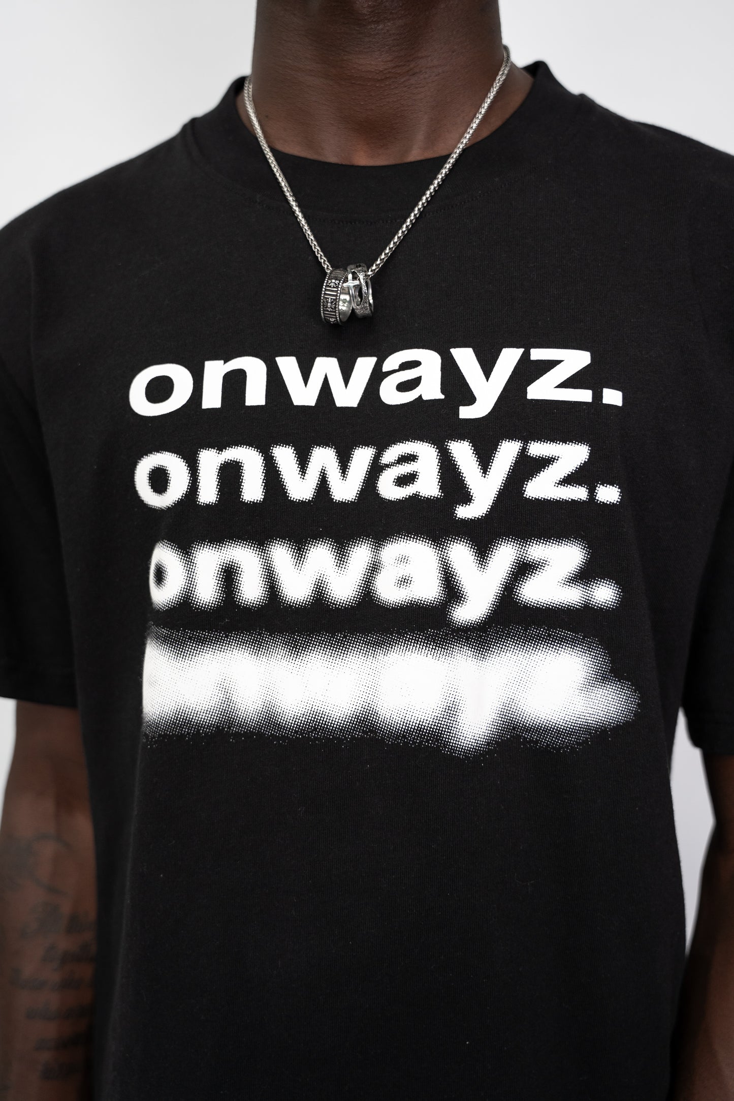Blur Text T Shirt - Black