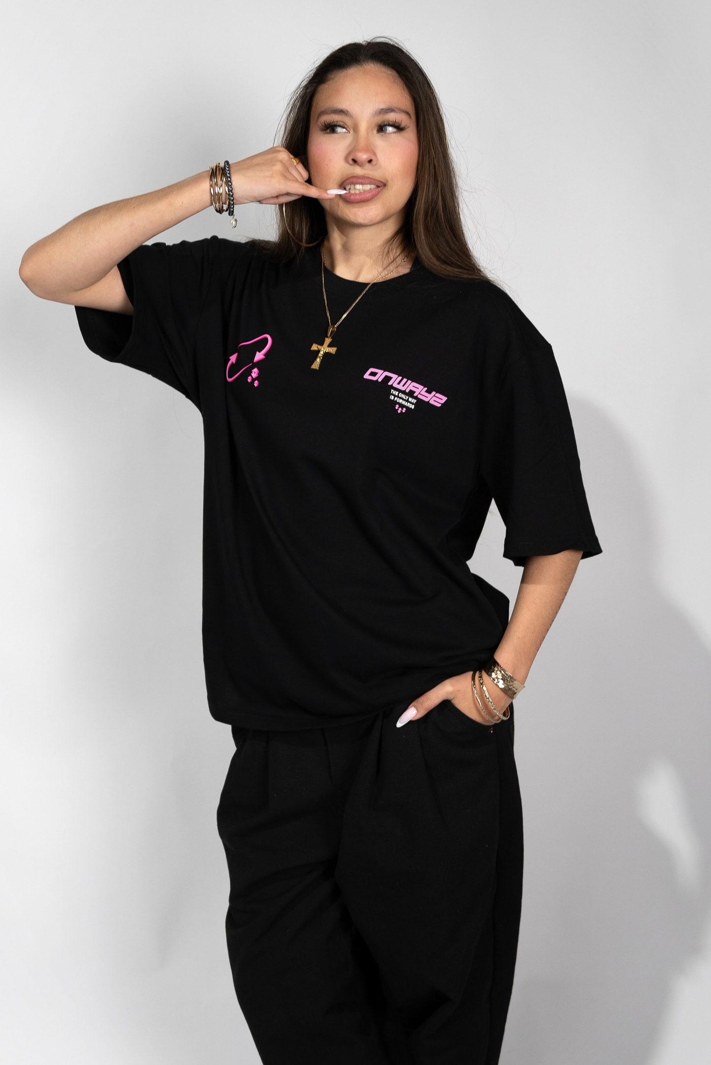 Motion T Shirt - Black Pink