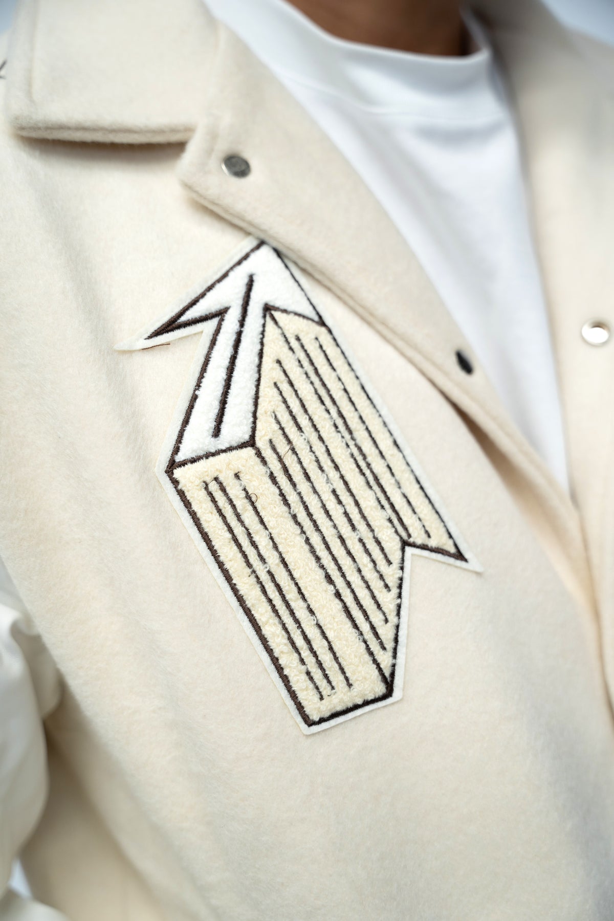 Skyline Varsity Jacket - Beige