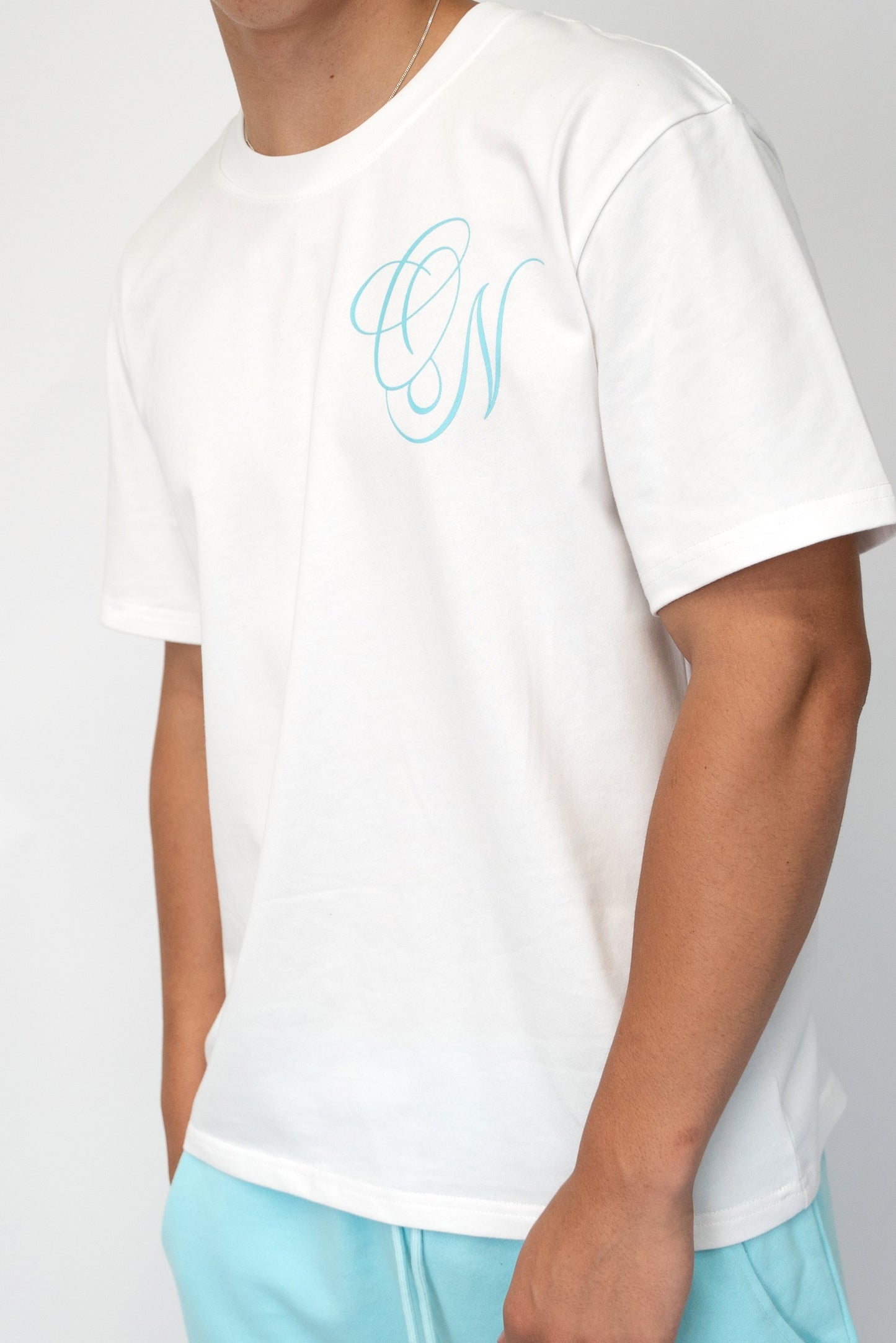Calligraphy T Shirt - Aqua