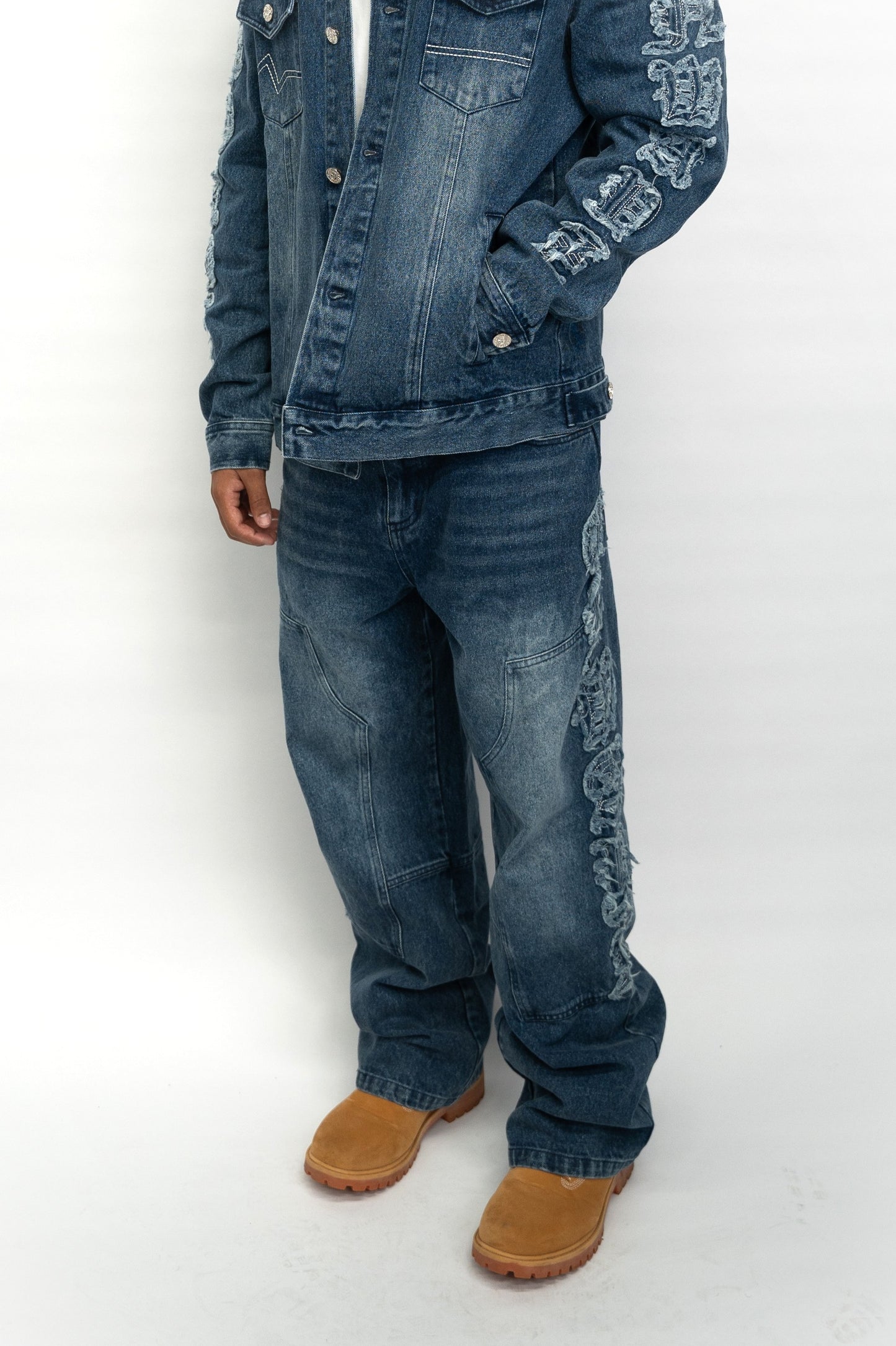 Classic Applique Denim Jeans - Blue
