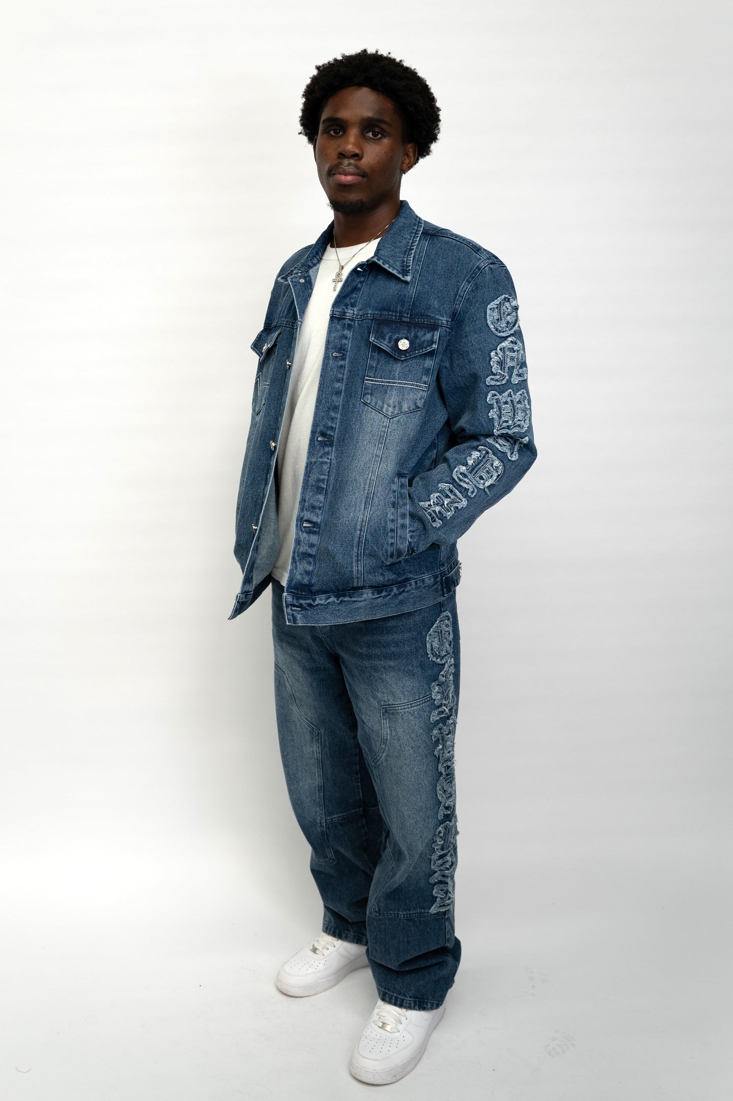Classic Applique Denim Jacket - Blue