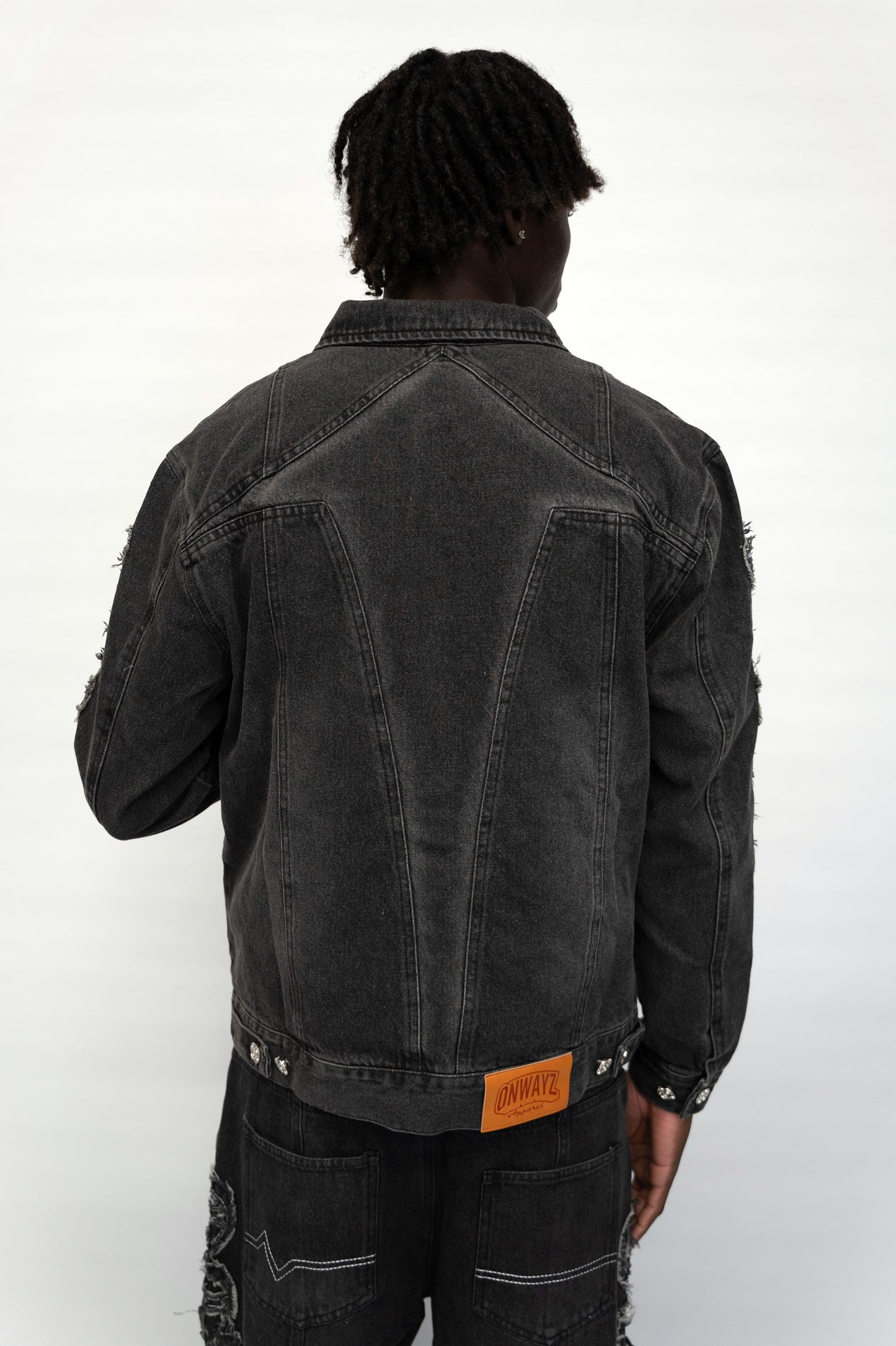 Classic Applique Denim Jacket - Black