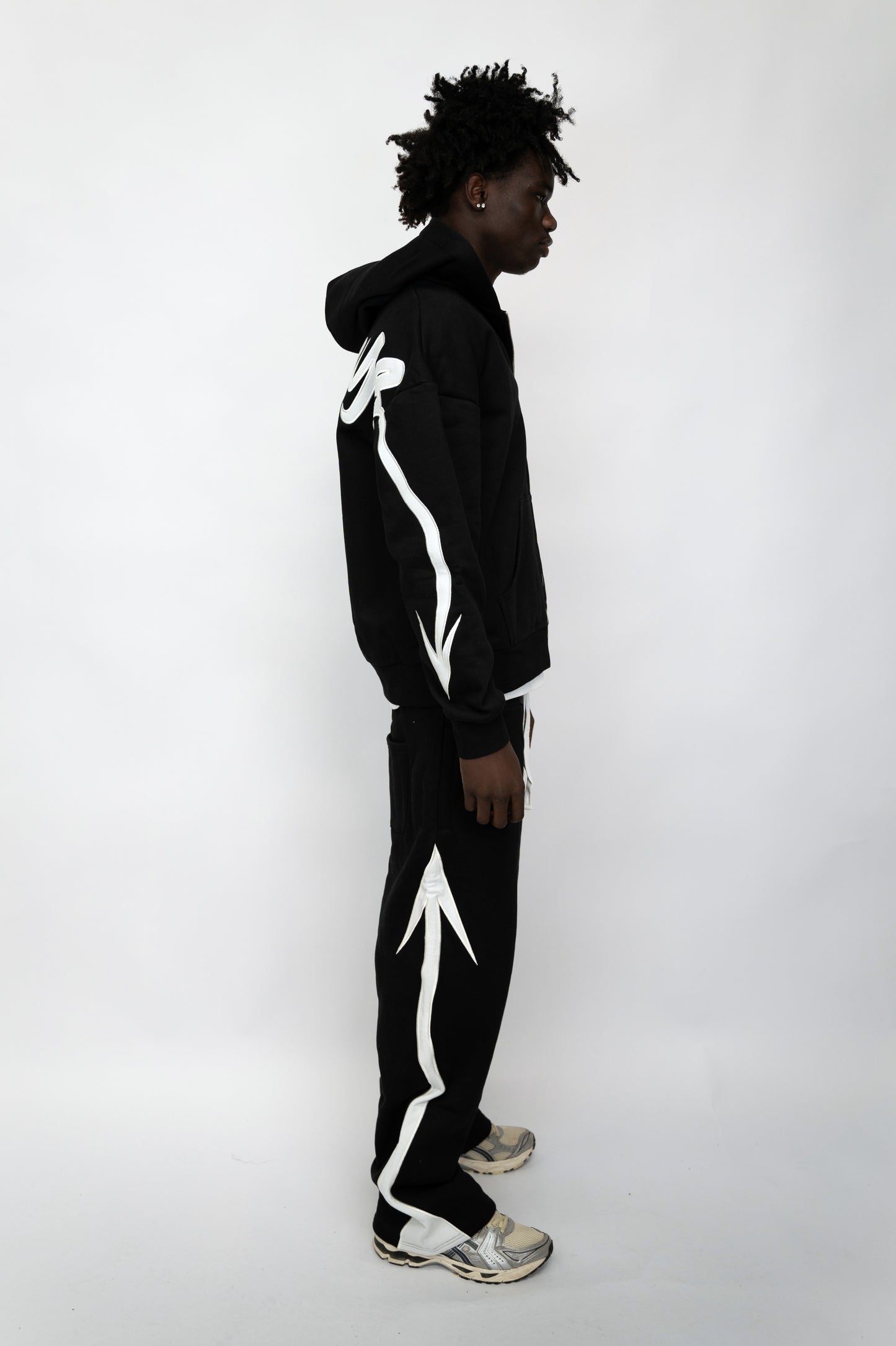 Arrow Script Zip Hoodie - Black