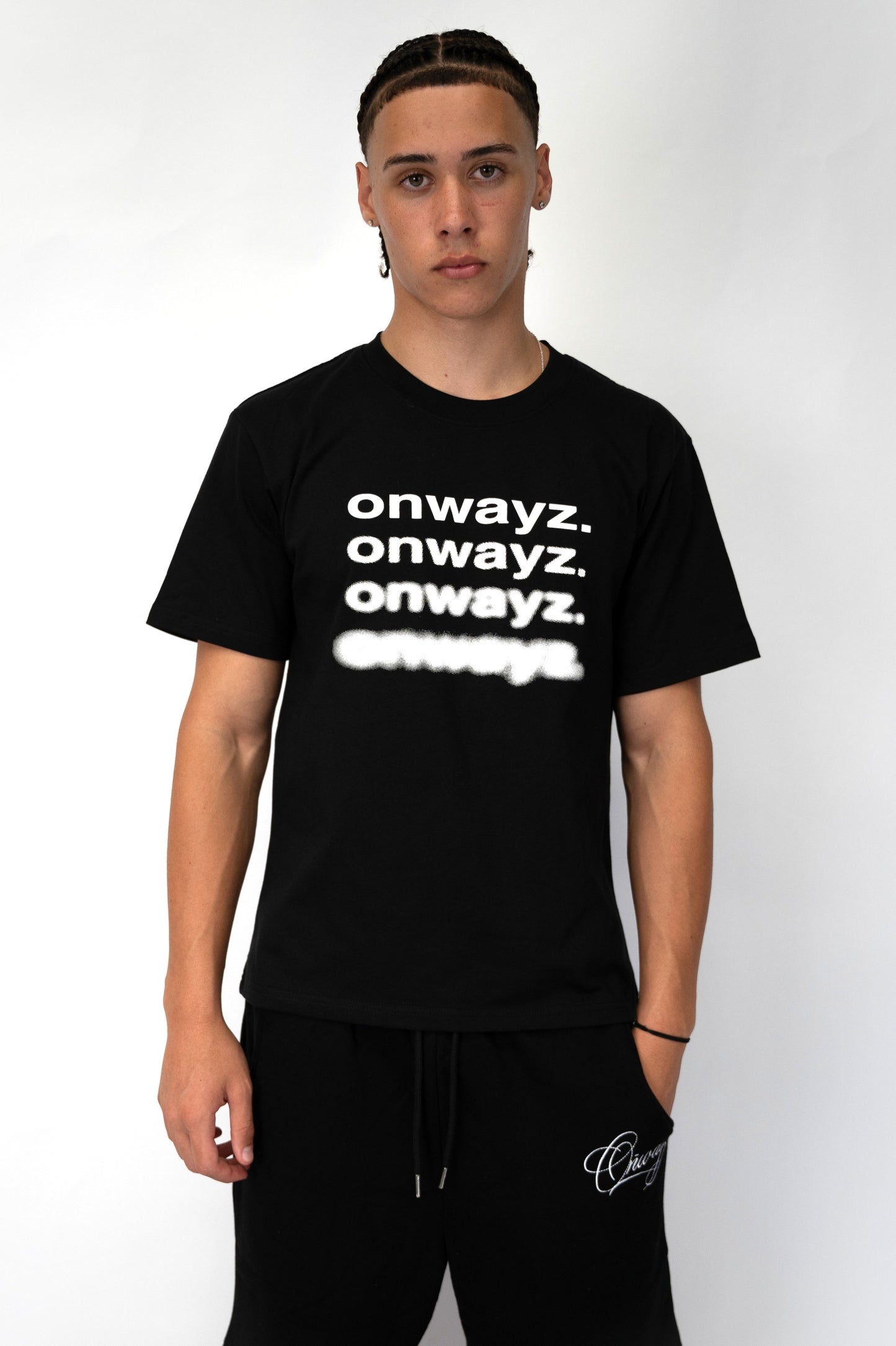 Blur Text T Shirt - Black