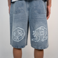Distressed Logo Jorts - Blue