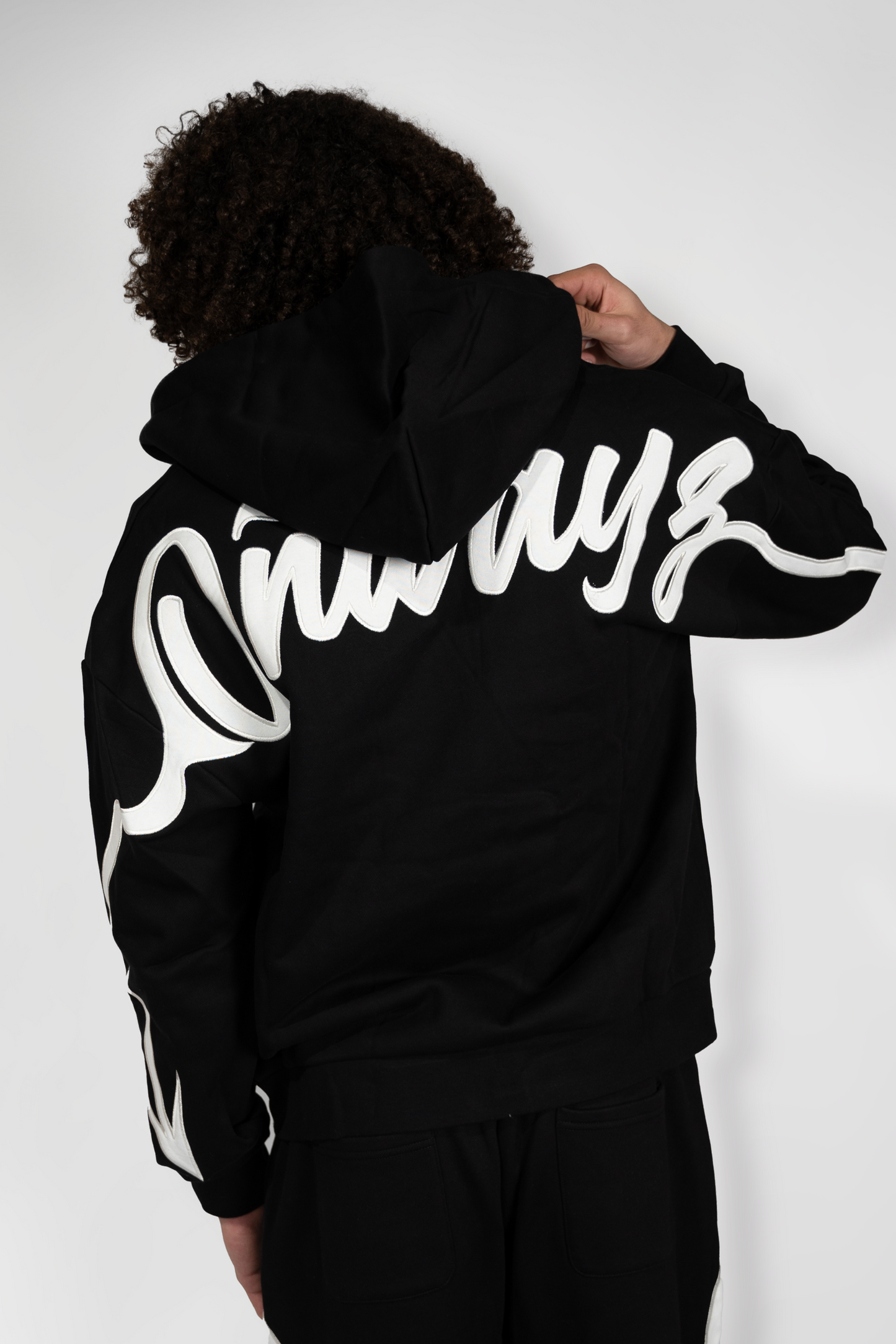 Arrow Script Zip Hoodie - Black