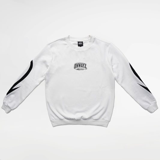 Arrow Script Crewneck - White