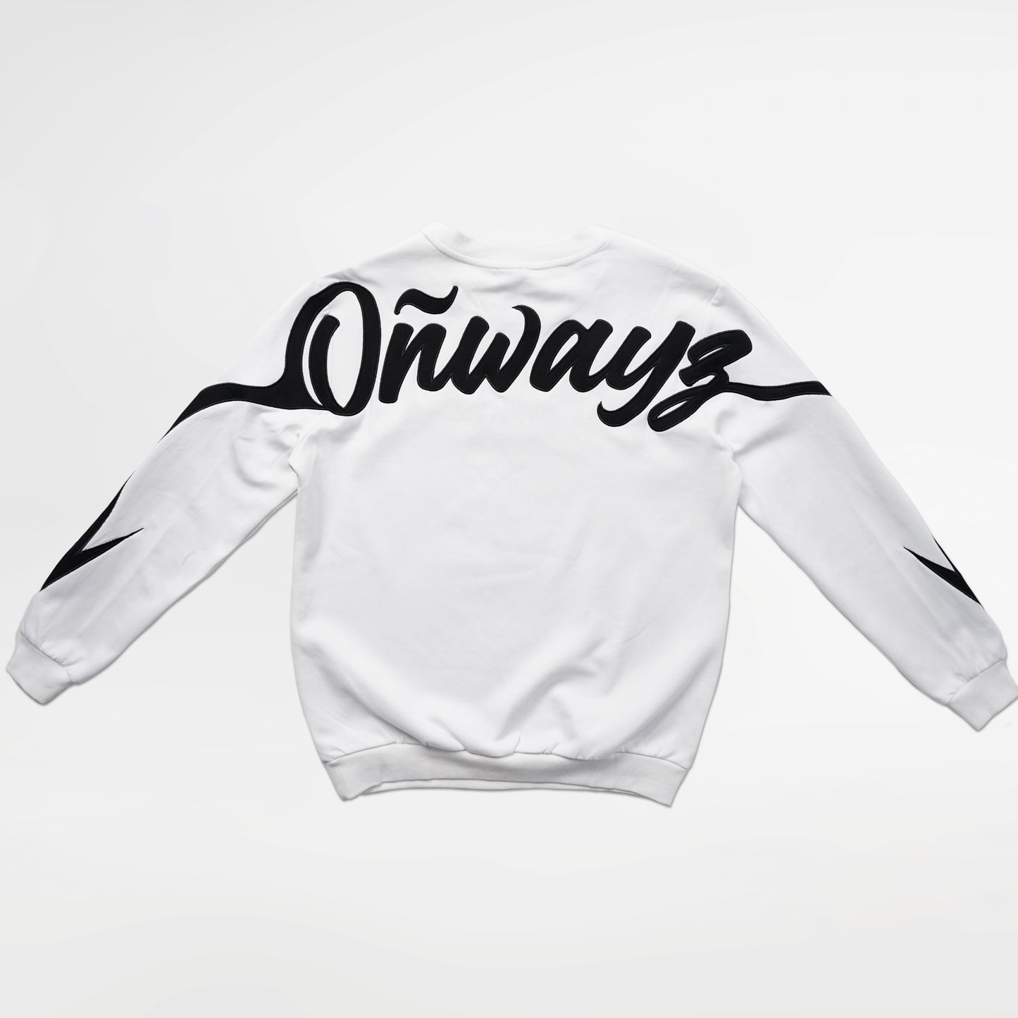 Arrow Script Crewneck - White