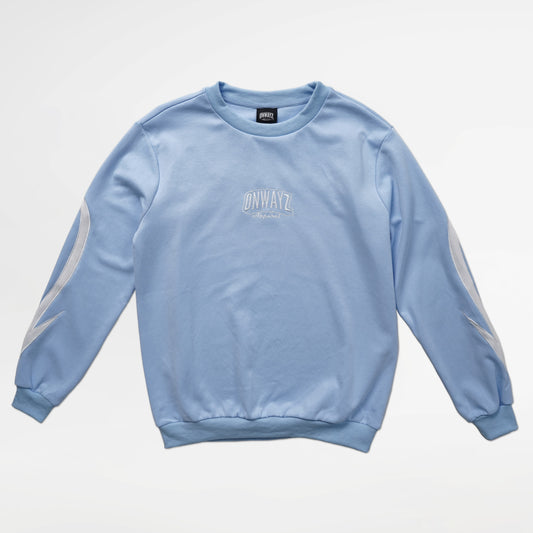 Arrow Script Crewneck - Baby Blue