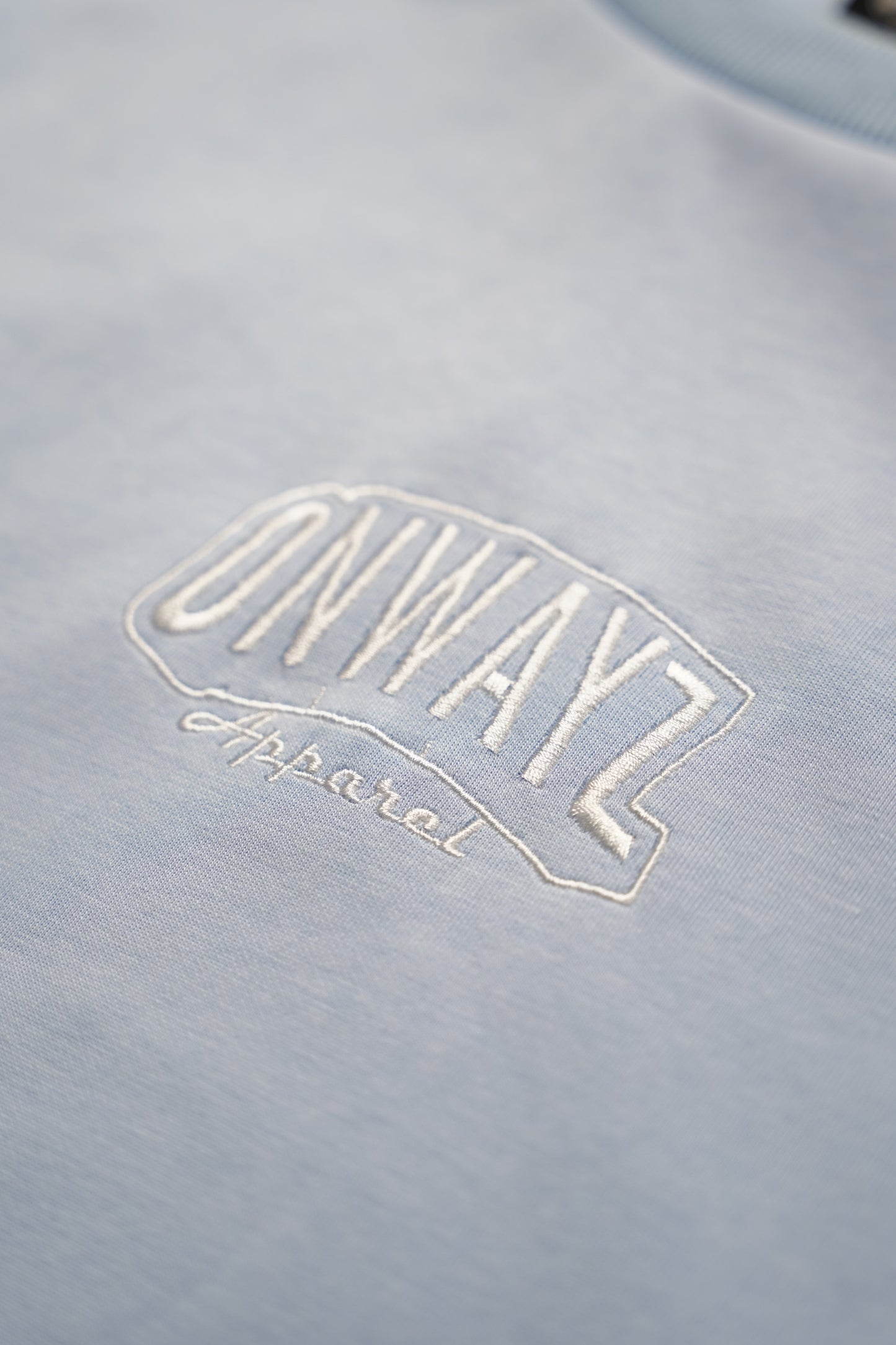 Arrow Script Crewneck - Baby Blue