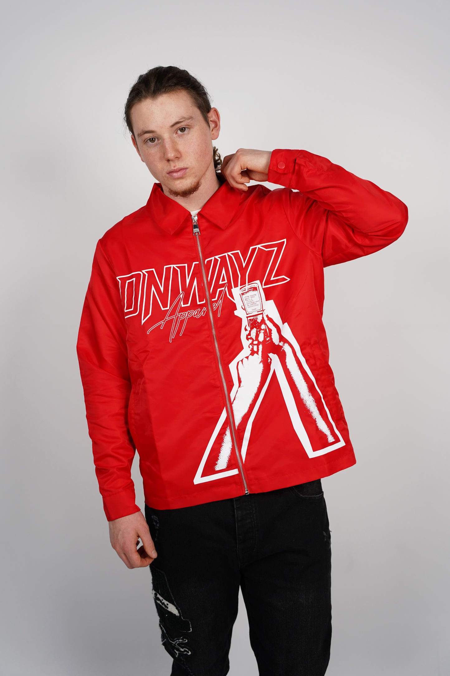 Cellular Zip Jacket - Red