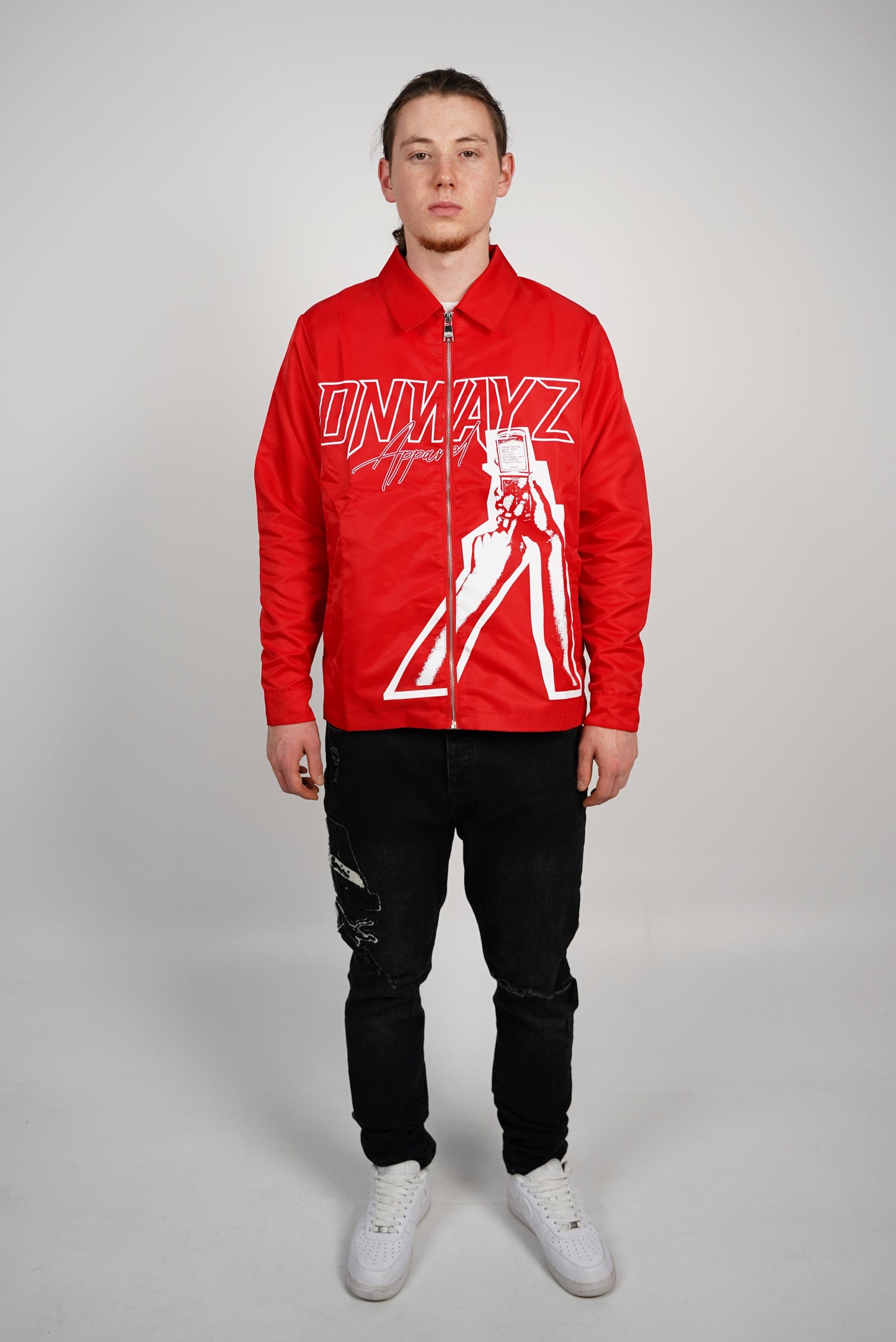 Cellular Zip Jacket - Red