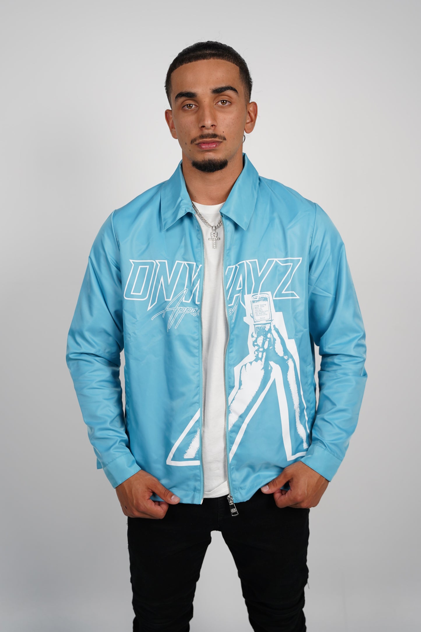 Cellular Zip Jacket - Blue