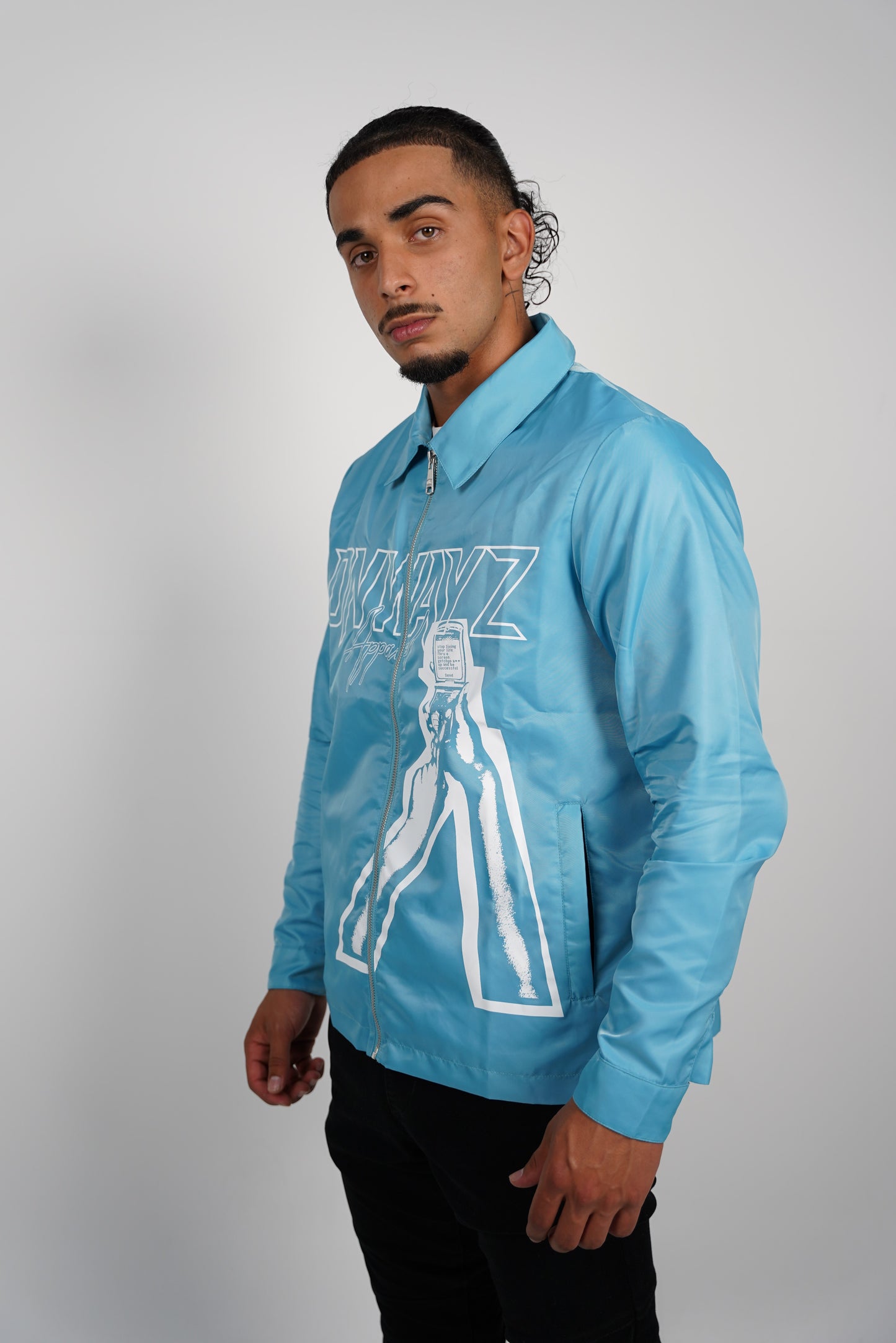 Cellular Zip Jacket - Blue