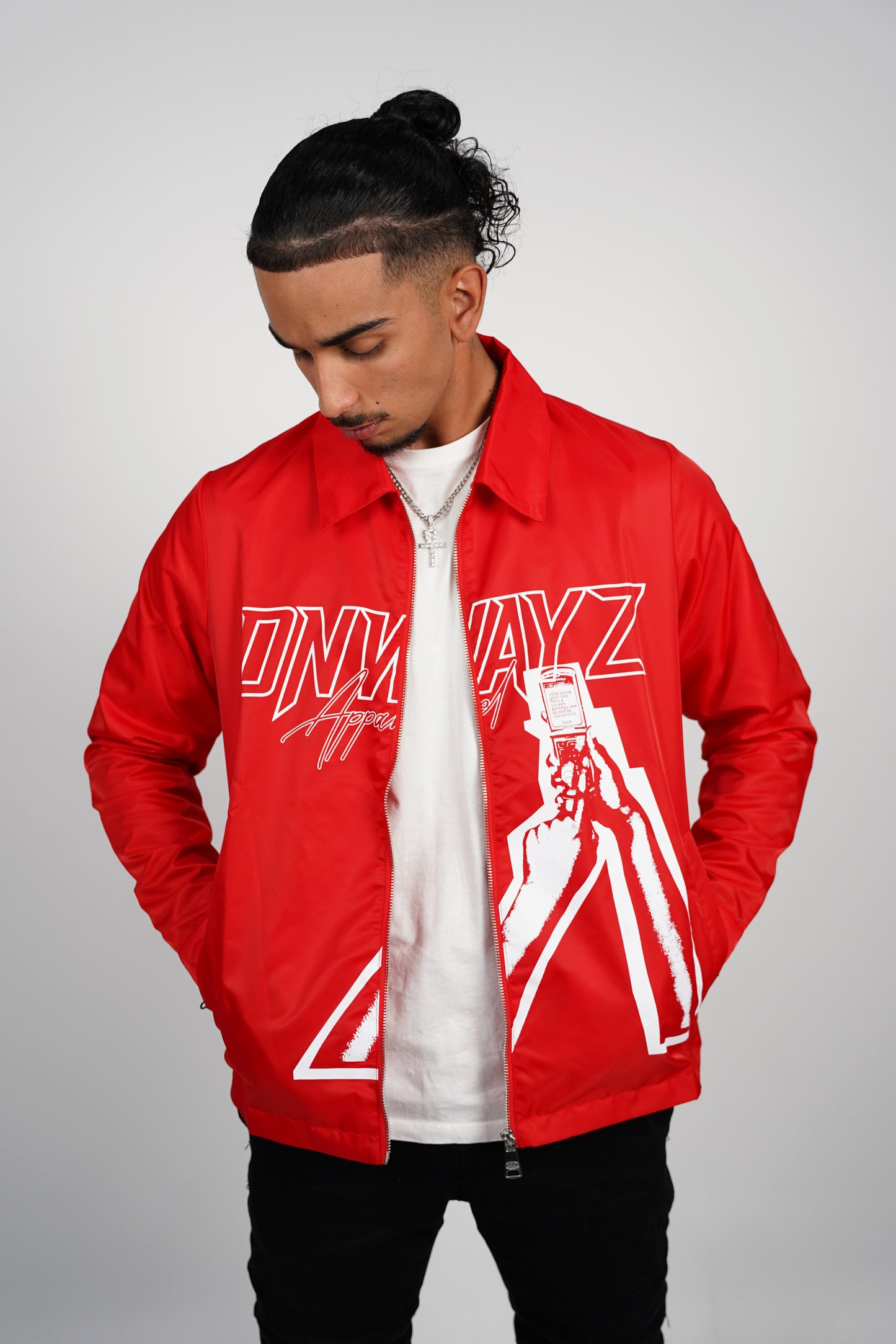 Cellular Zip Jacket - Red