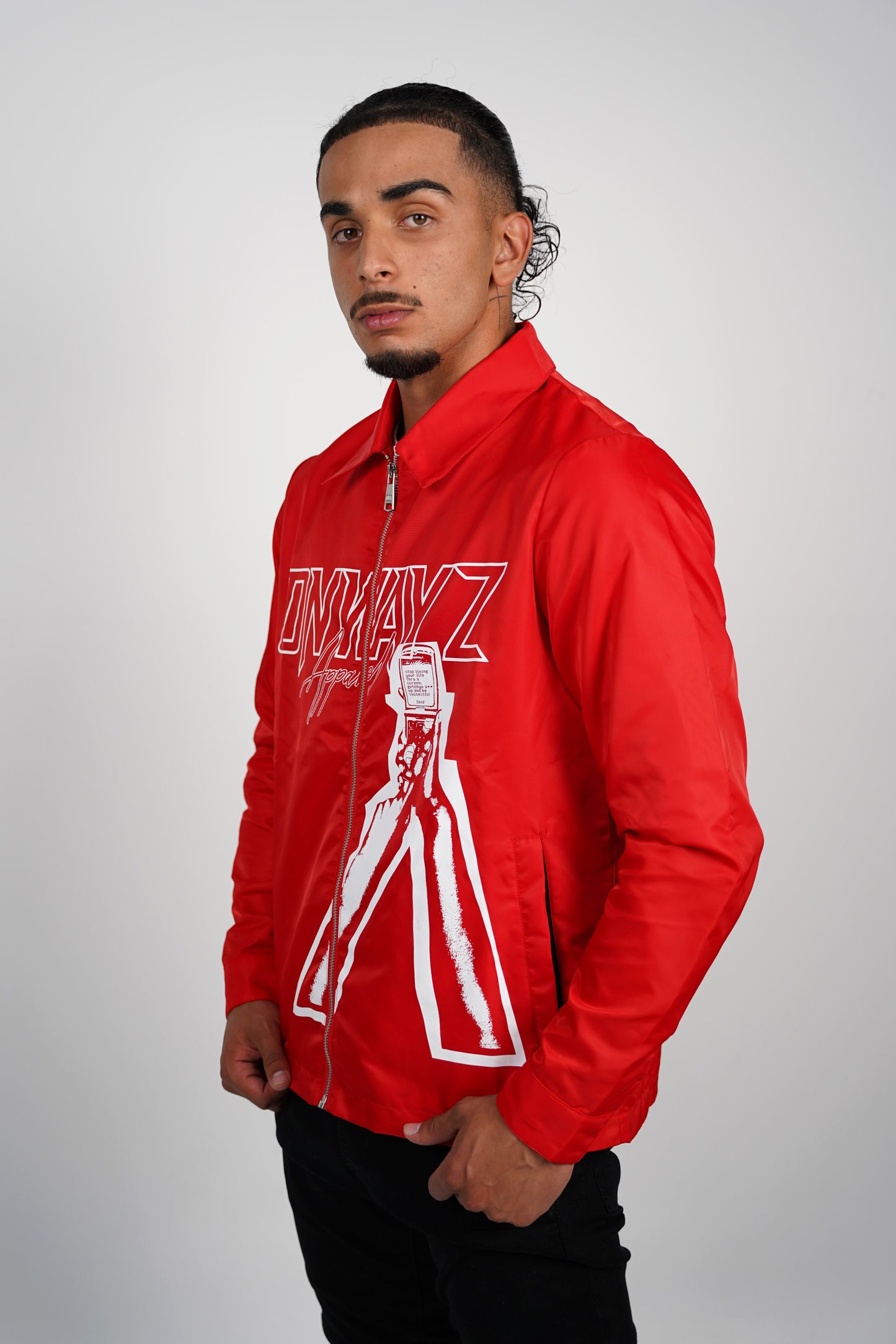 Cellular Zip Jacket - Red