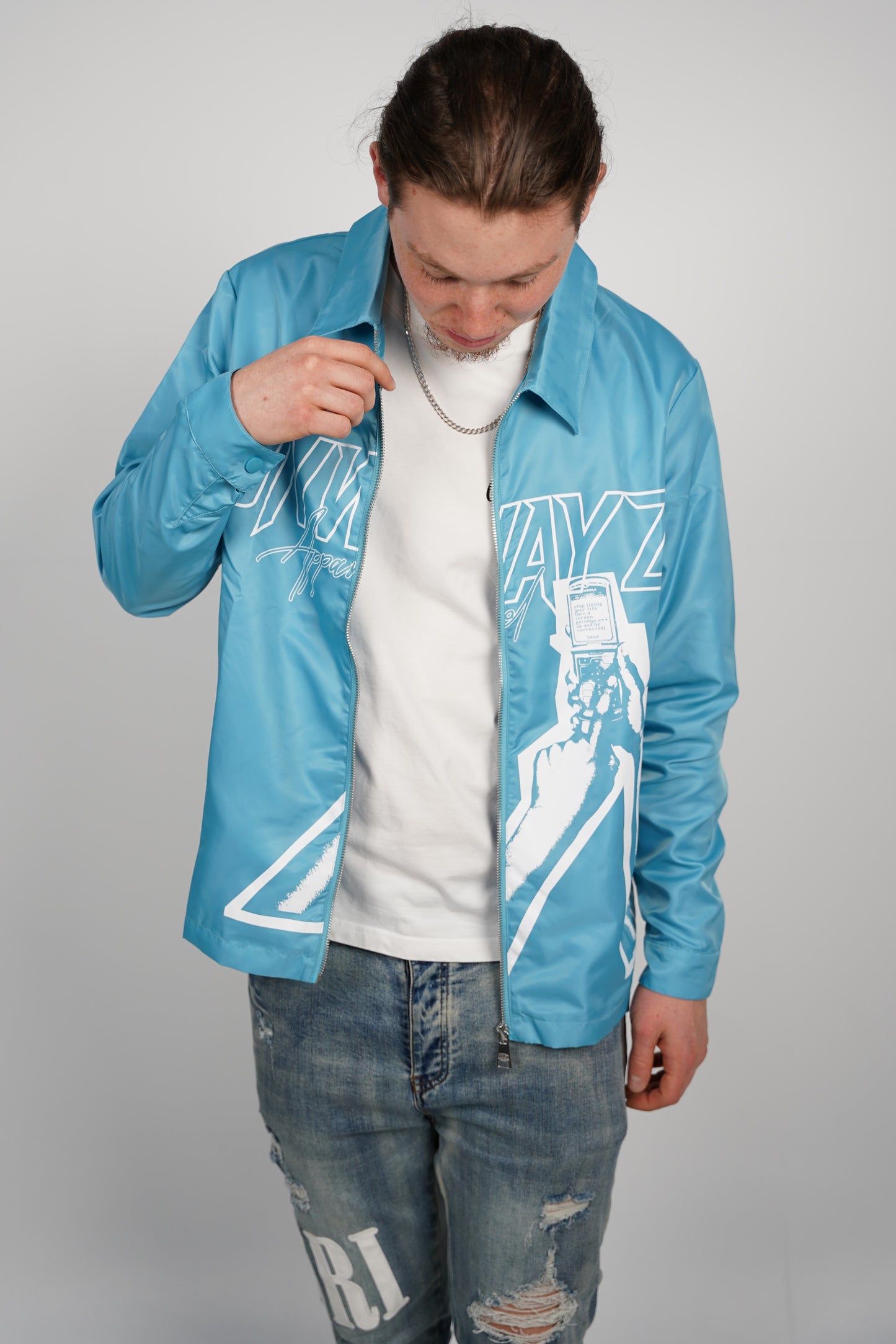 Cellular Zip Jacket - Blue