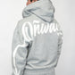 Arrow Script Zip Hoodie - Grey