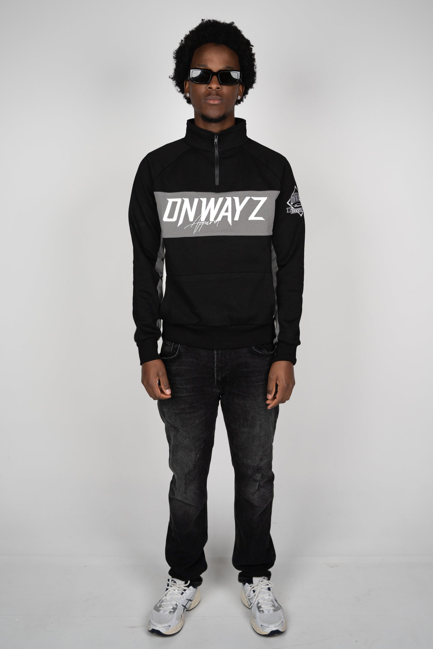 Quarter Zip Sweater - Black