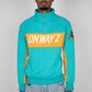 Quarter Zip Sweater - Teal and Orange