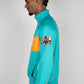 Quarter Zip Sweater - Teal and Orange