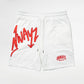 Signature Script Shorts - White Red