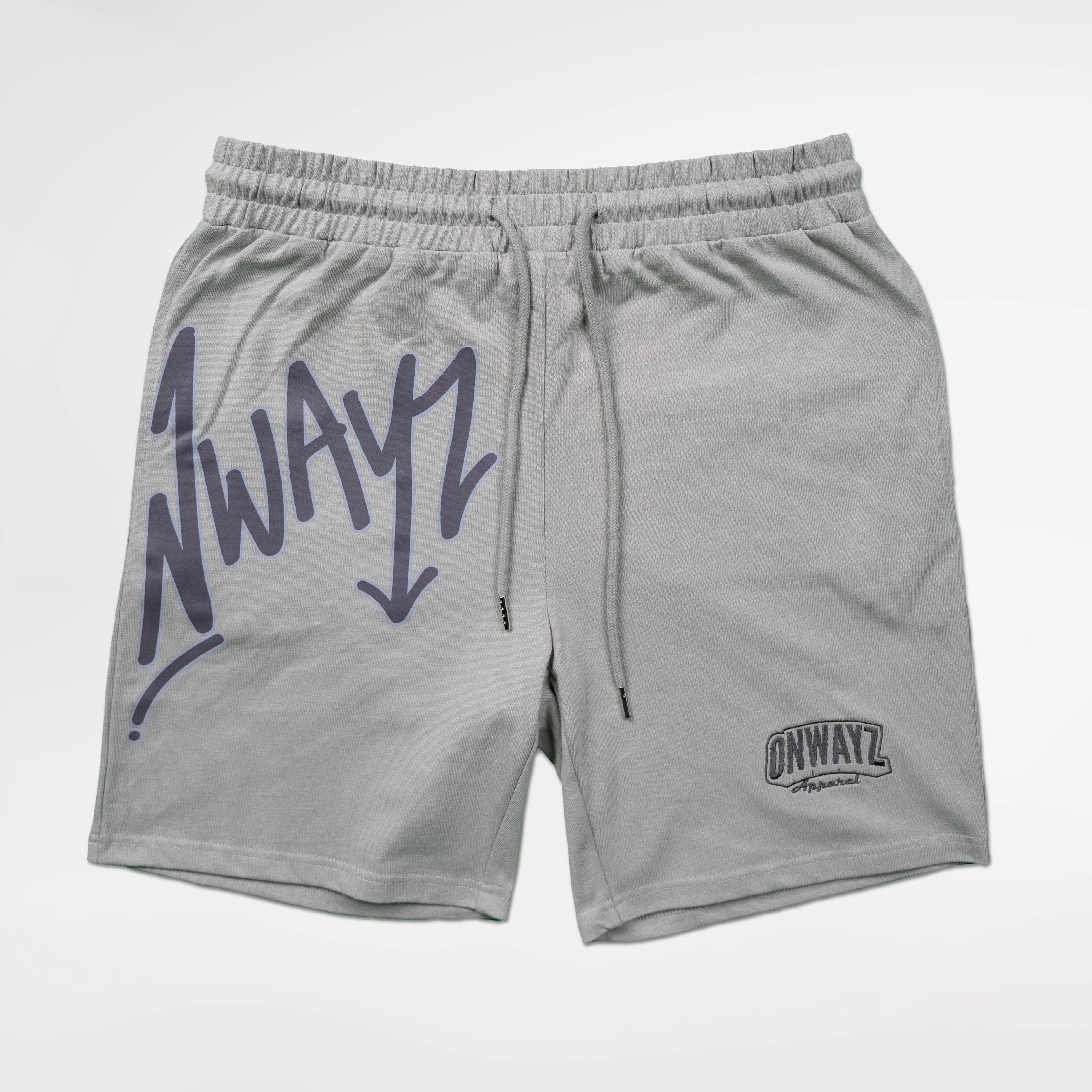Signature Script Shorts - Grey – Onwayz Apparel