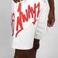 Signature Script Shorts - White Red