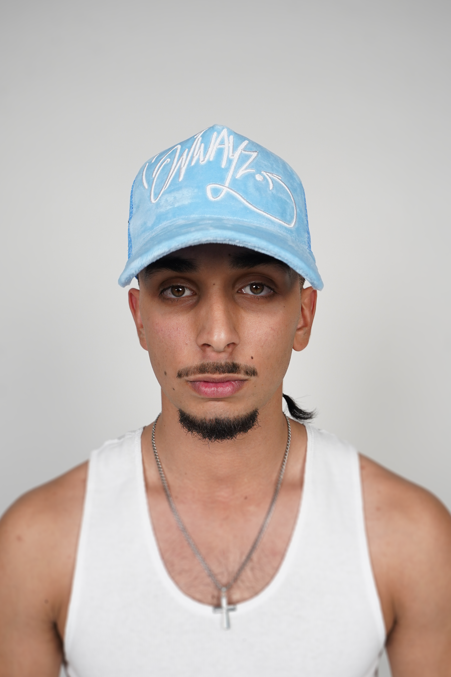 Velvet Trucker Cap- Blue