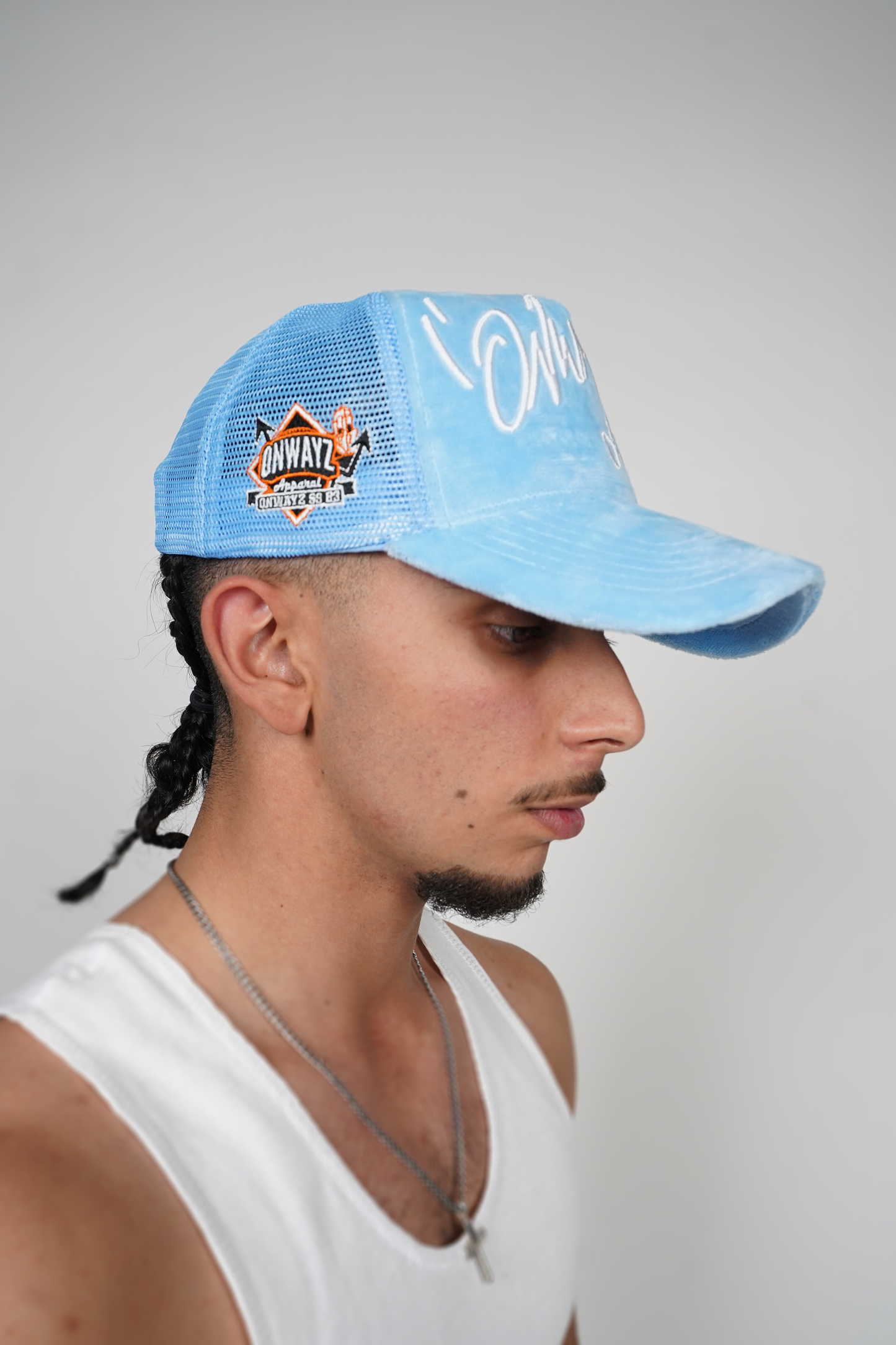 Velvet Trucker Cap- Blue